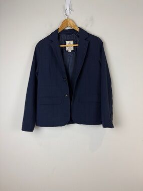 Massimo Dutti Kids Dark Blue Textured Blazer